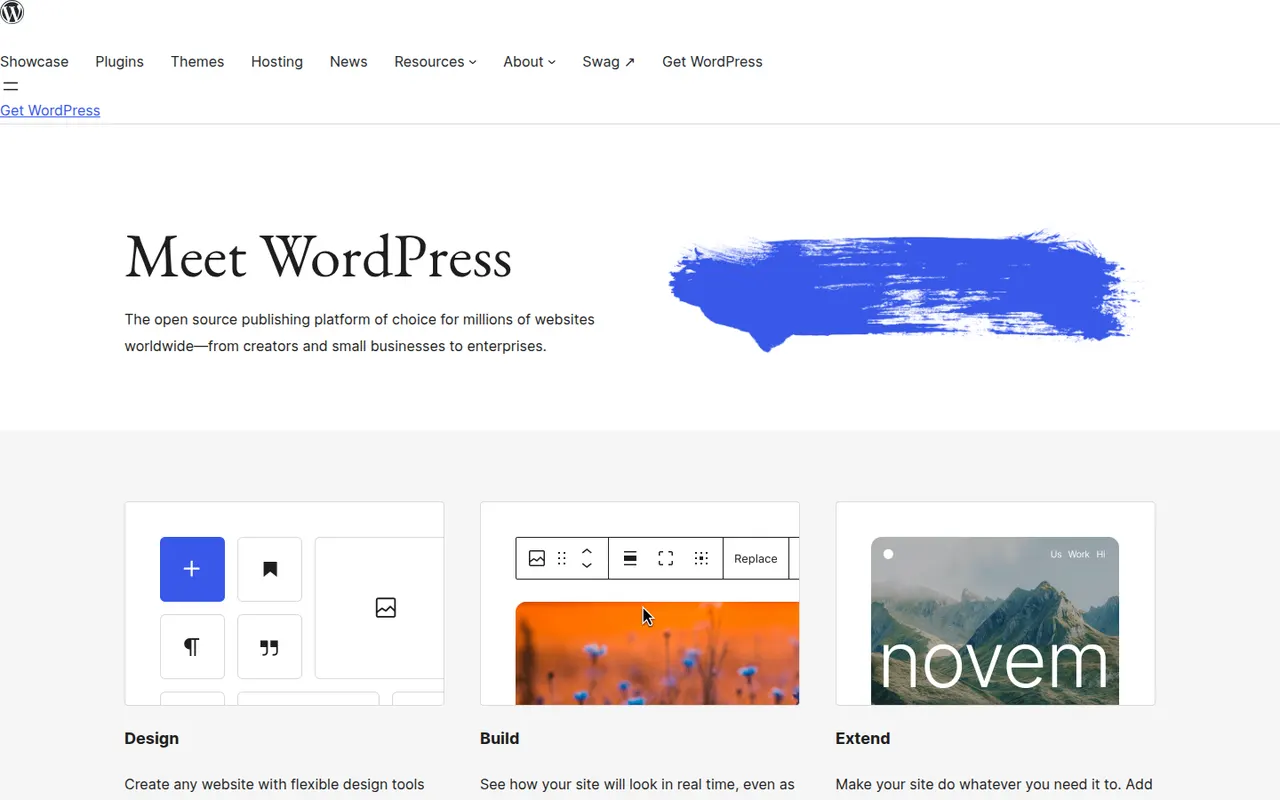 WordPress website screenshot