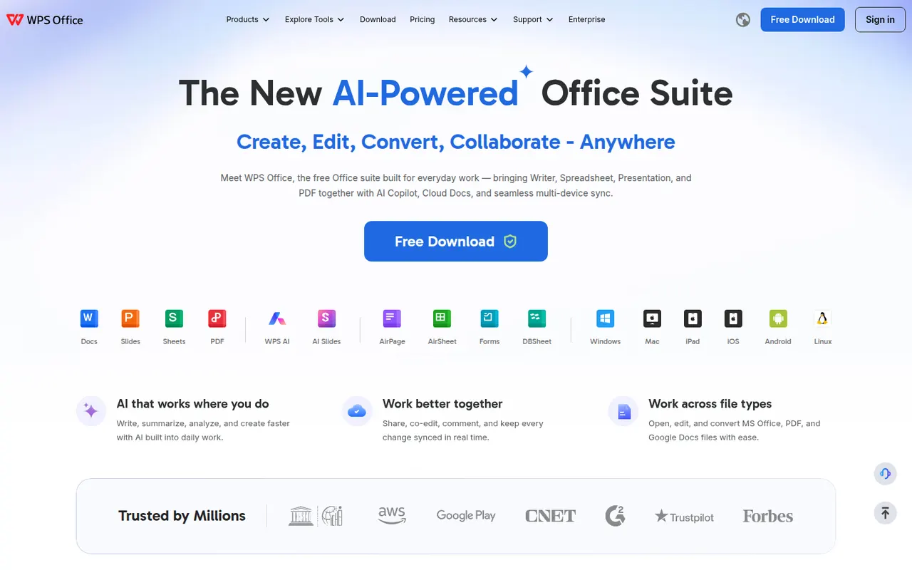 WPS Office website screenshot