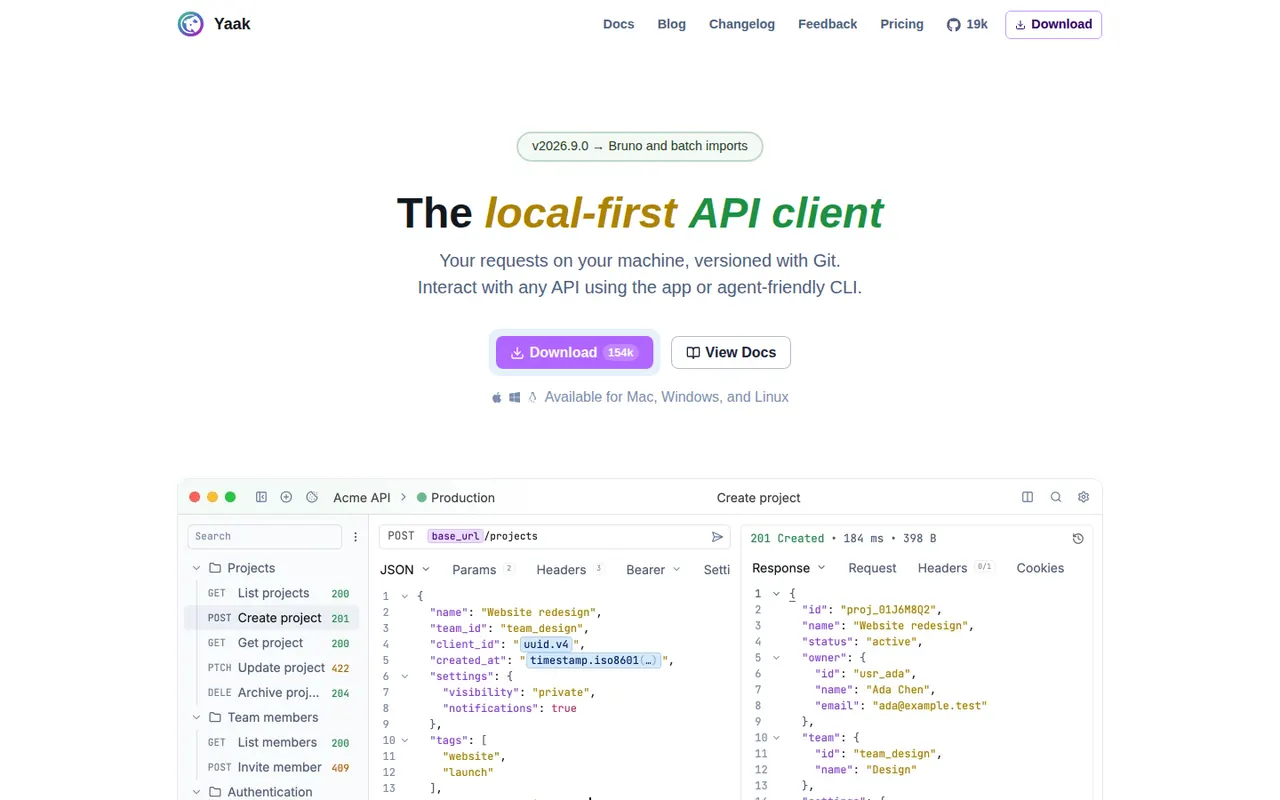 Yaak website screenshot