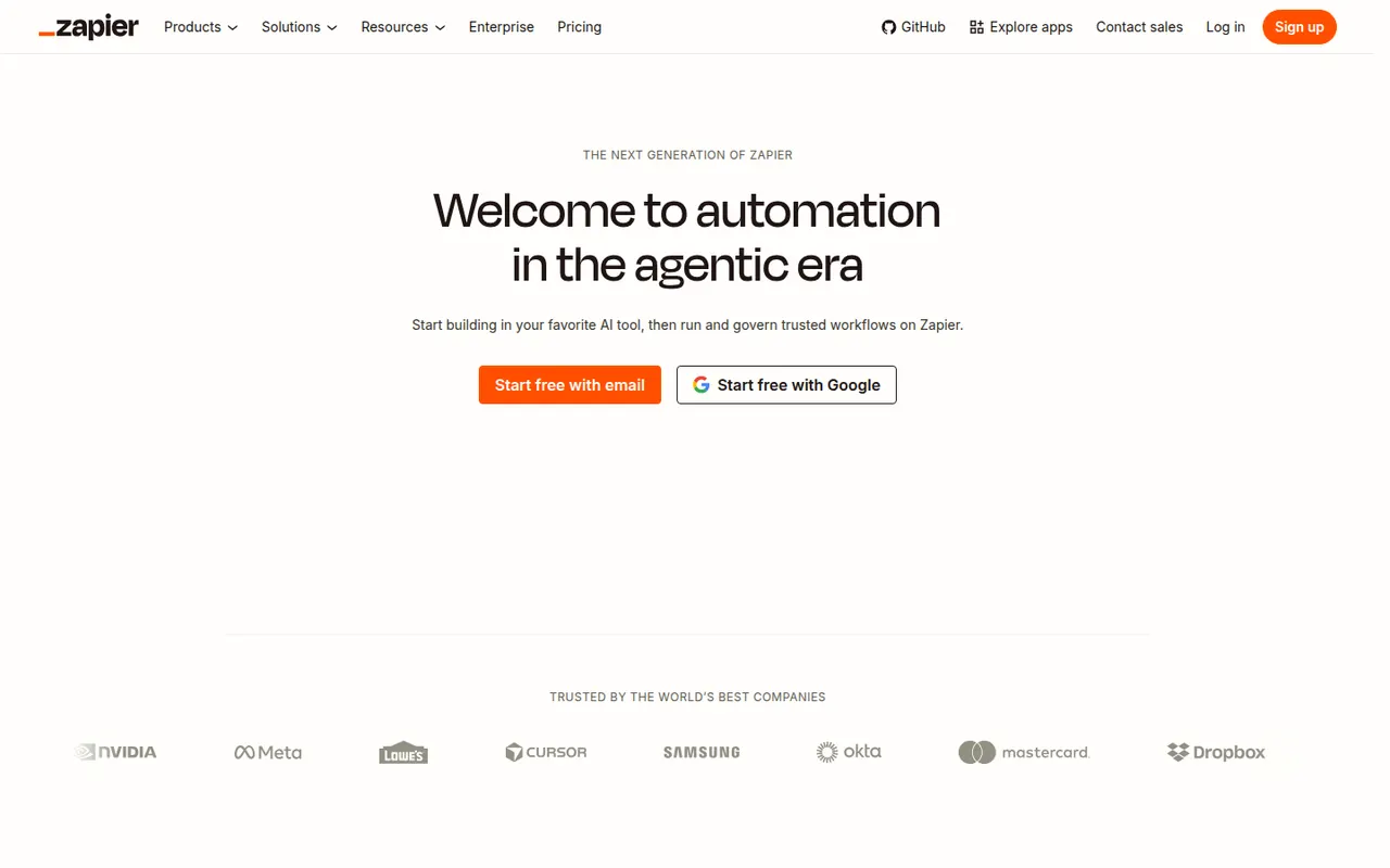 Zapier website screenshot